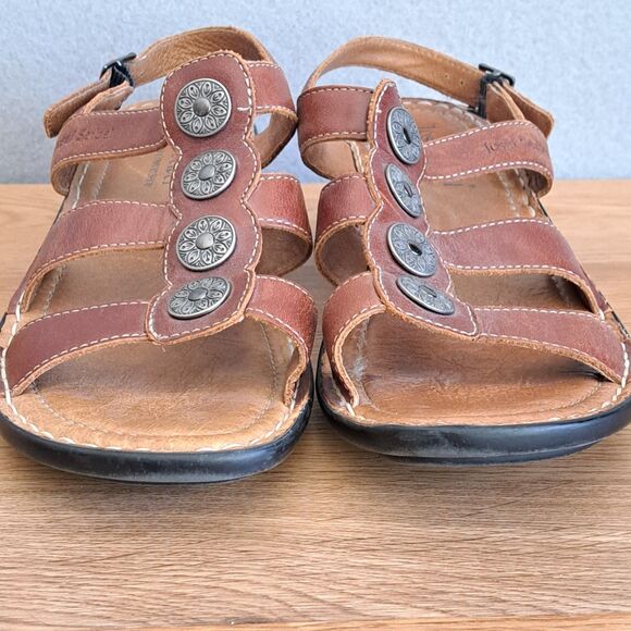 Josef Seibel Tonga 25 Brown Leather Strap Sandals Women’s 39 US 8.5 Gladiator - Picture 2 of 13